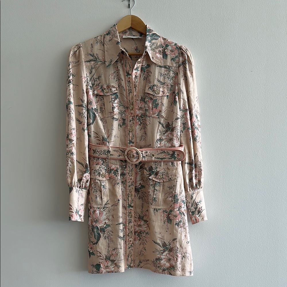 Zimmerman Floral Belted Shirt Dress